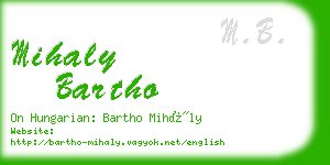 mihaly bartho business card